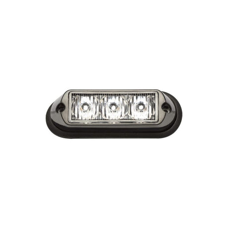 Varsellys LED, rektangulært, 12/24V, gult, skruefeste, 33x106x28 mm, 3 LED-er