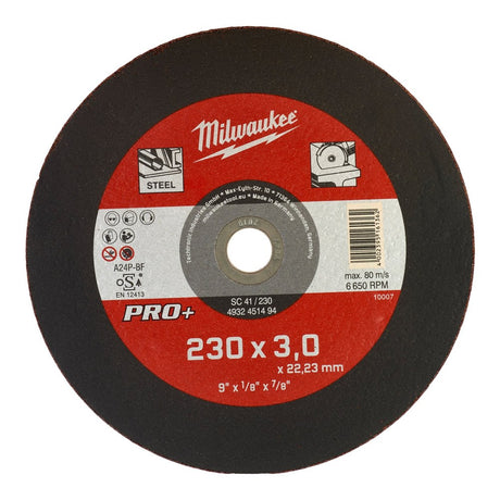 Milwaukee PRO+ kappskive for metall 230 x 3 mm