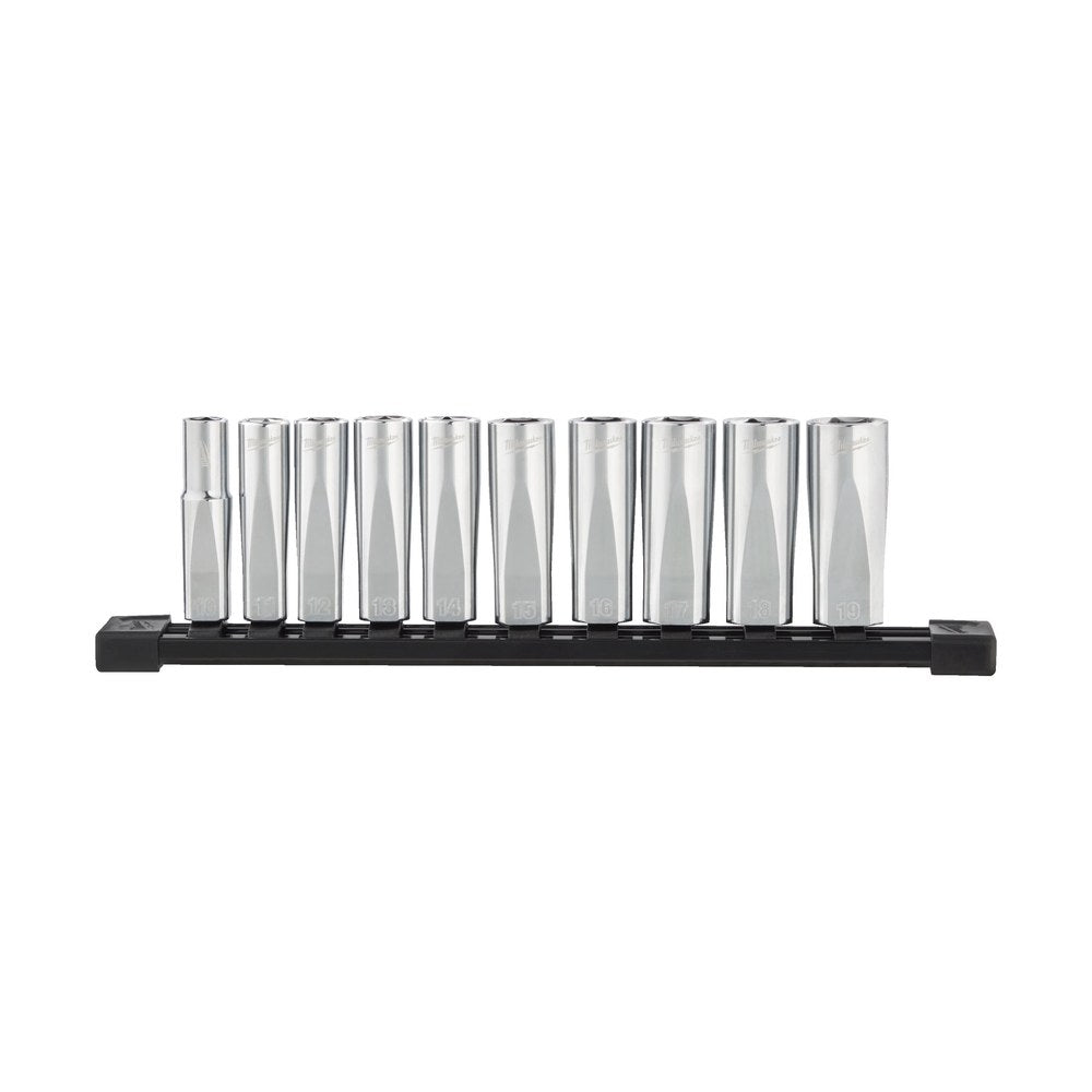 Dyp pipesett 3/8" metrisk, 10 deler