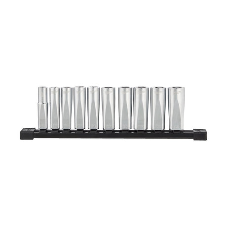 Dyp pipesett 3/8" metrisk, 10 deler