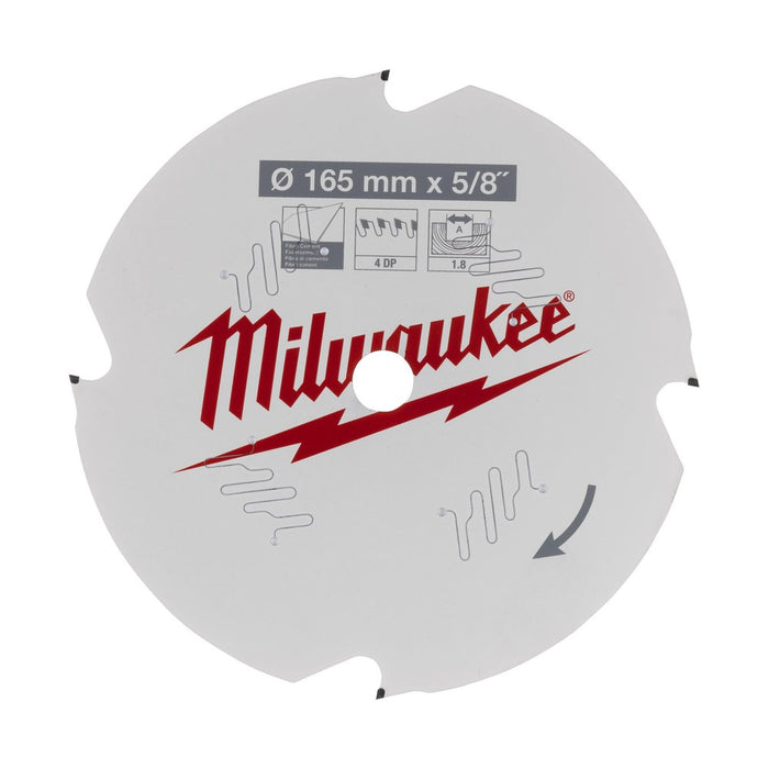 Sirkelsagblad 165 mm 4 tenner (fibersement)