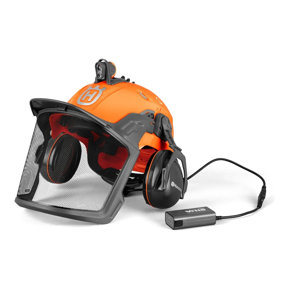 Husqvarna hjelmlampe 1200 med batteri til skogshjelm, Technical og skogshjelm Technical Mips