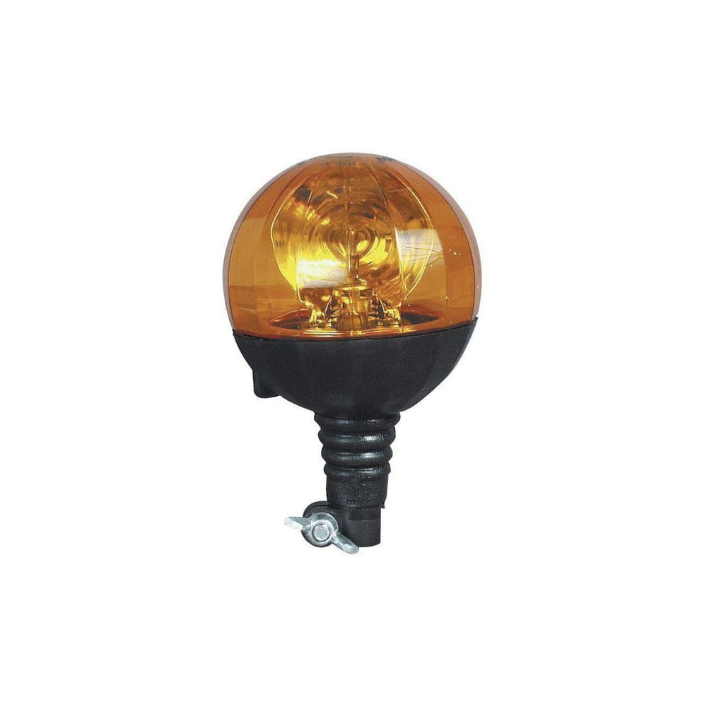 Roterende varsellys Halogen, rundt, 12/24V, gult, stolpefeste, Ø 152 mm x240 mm