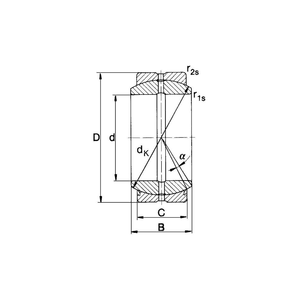 Radial sfærisk glidelager 50x75x35/28mm