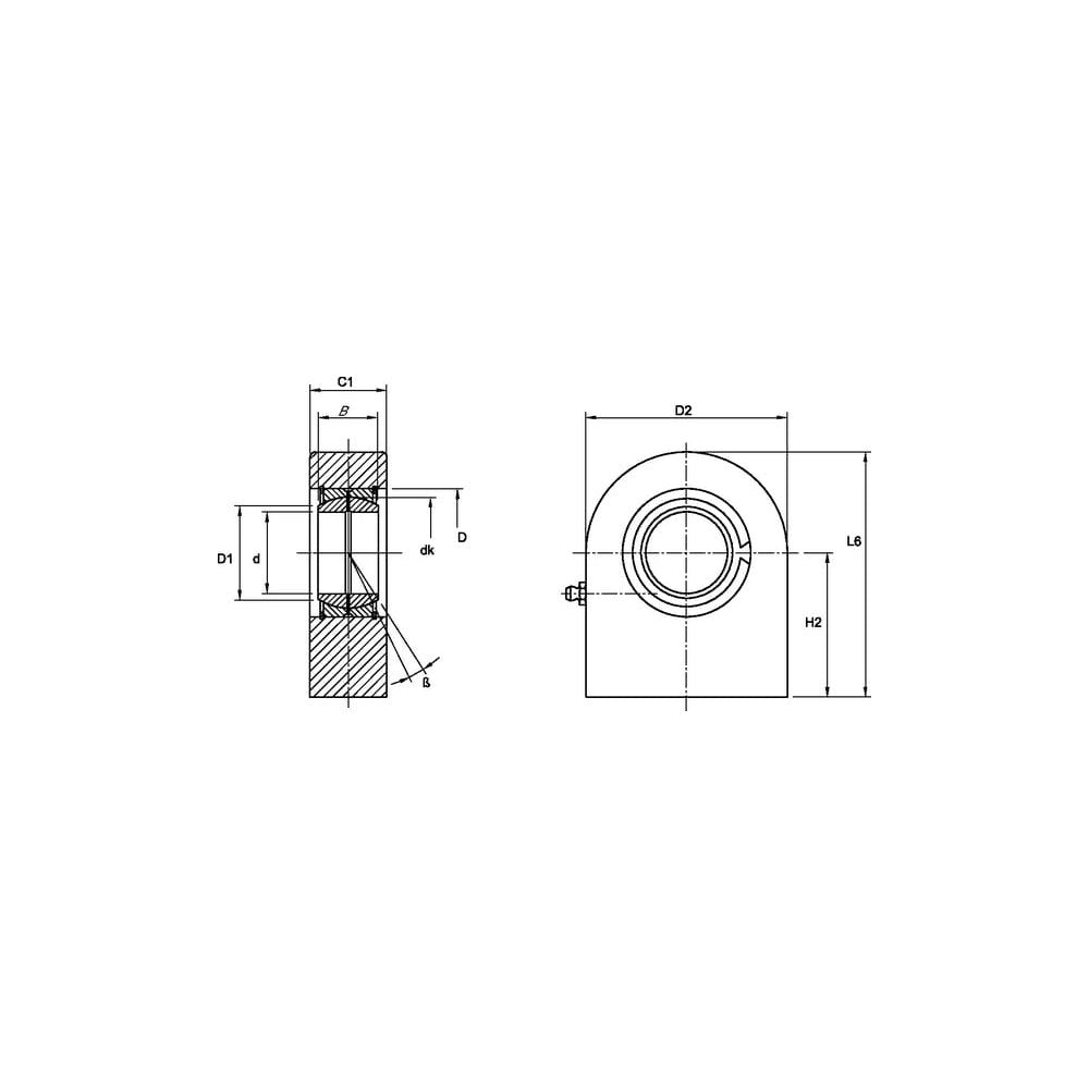 Leddhode til påsveising SKF SCF 30 ES 30 x 66,5 x 22 mm