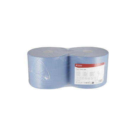 Tørkepapir, blå rull, 23 cm x 370 m, 2-lags, ytre Ø 290 mm, preget, 2 ruller