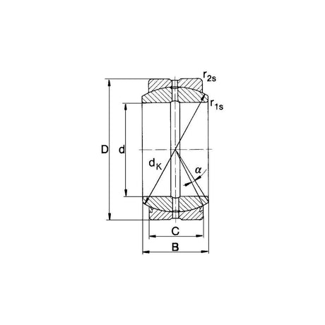Radial sfærisk glidelager 25x42x20/16mm