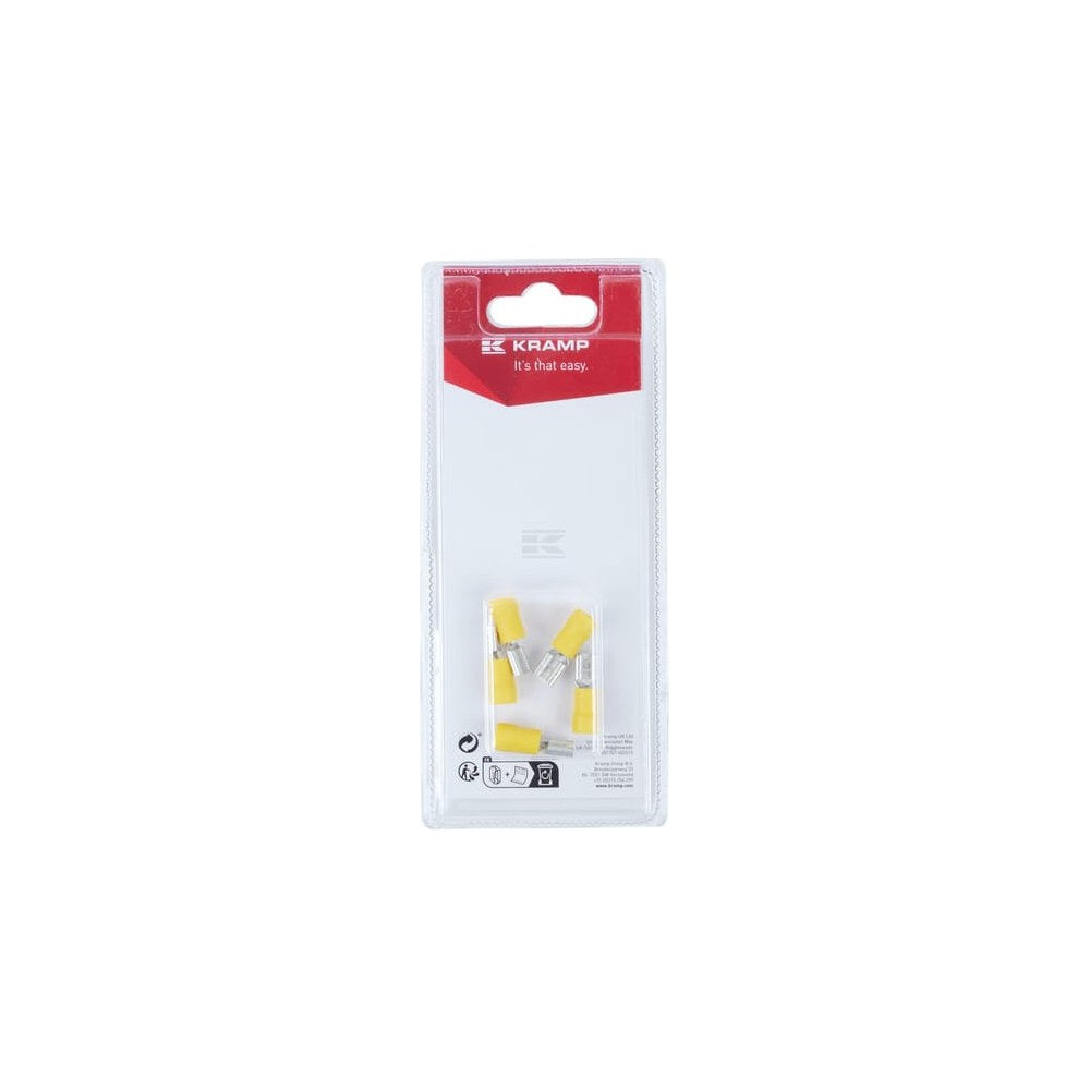 Flatstifthylse hun, gul 6,3x0,8 mm - 4,0-6,0 mm² (5) Kramp