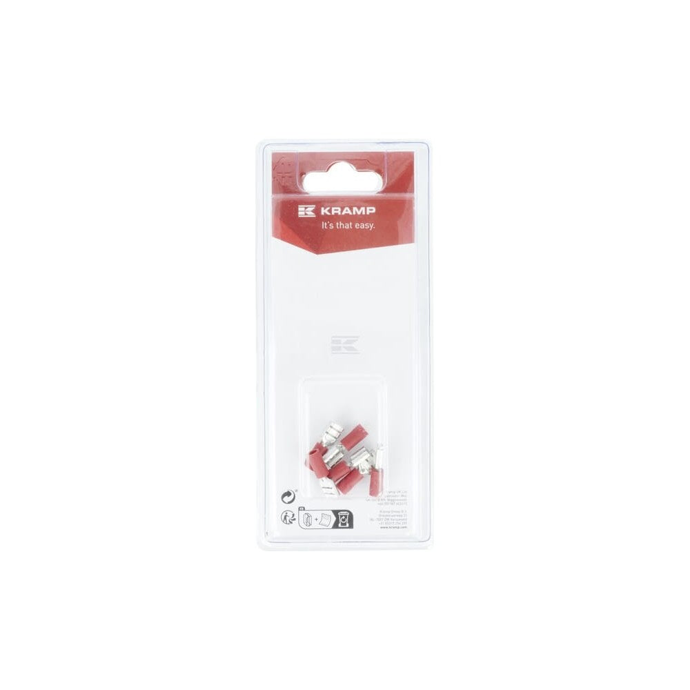Flatstifthylse hun, rød 6,3x0,8 mm - 0,5-1,0 mm² (6) Kramp