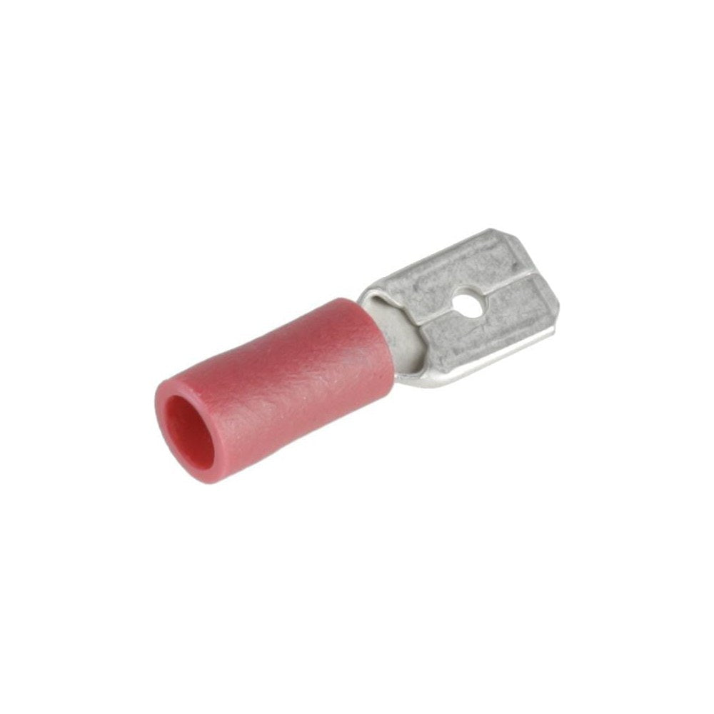 Flatstifthylse han, rød 6,3x0,8 mm - 0,5-1,0 mm² (6) Kramp