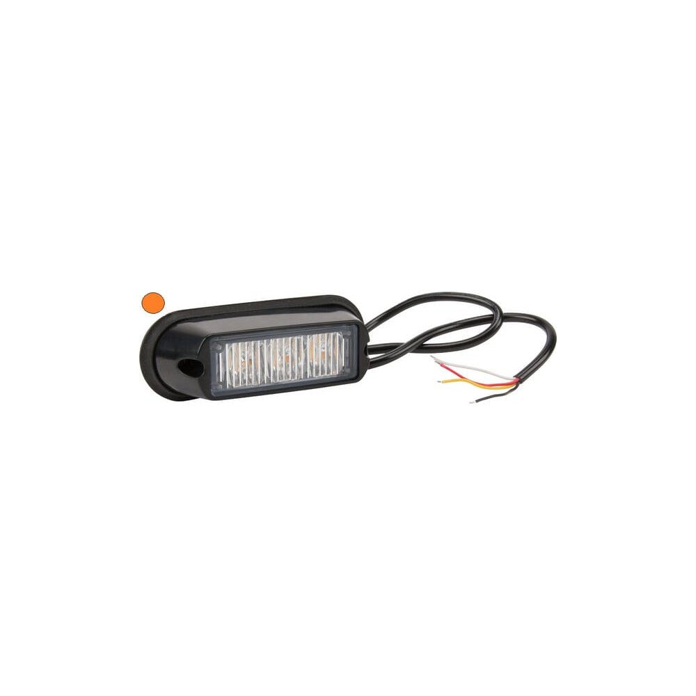 Varsellykt LED, 6W, 12–24V, gul, skrufeste, 106x34x30 mm, 3 lysdioder, Kramp