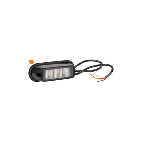 Varsellykt LED, 6W, 12–24V, gul, skrufeste, 106x34x30 mm, 3 lysdioder, Kramp