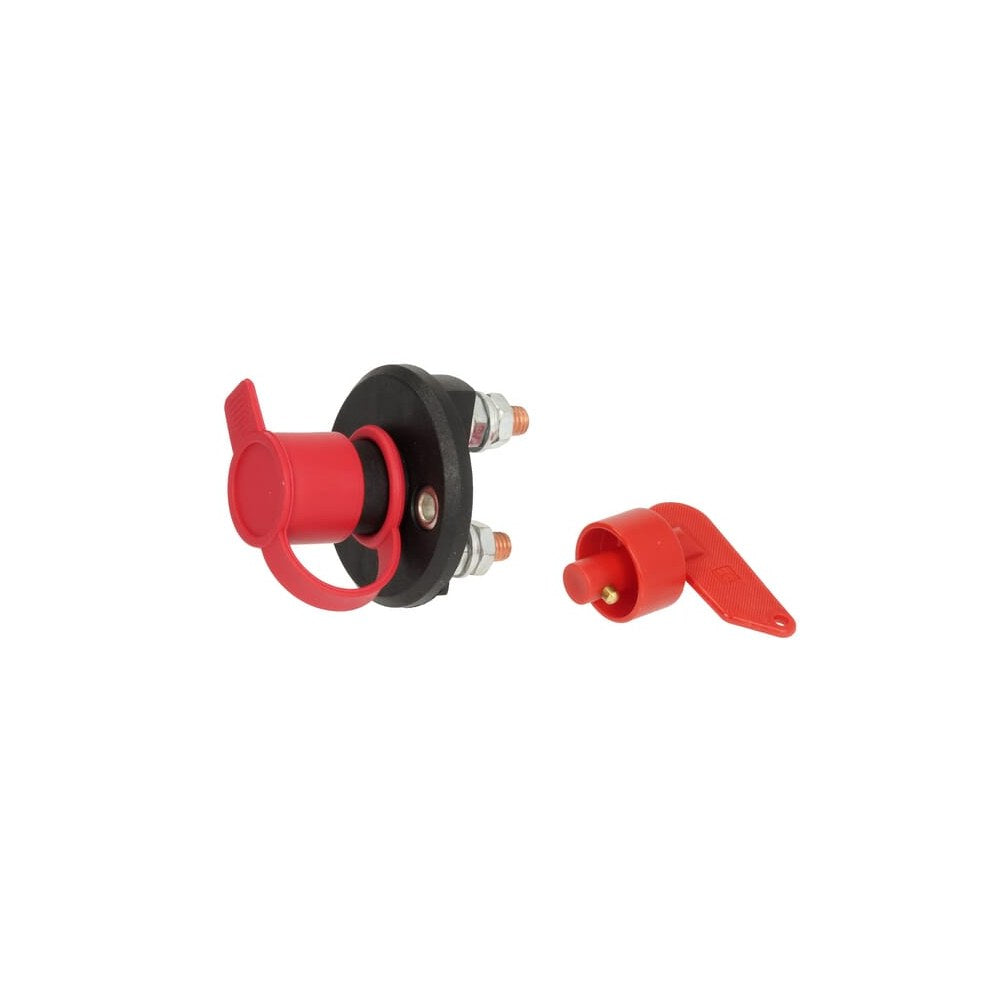 Batteribryter rund, svart, M8, 12/24V, 150A/500A (5 sek), IP40