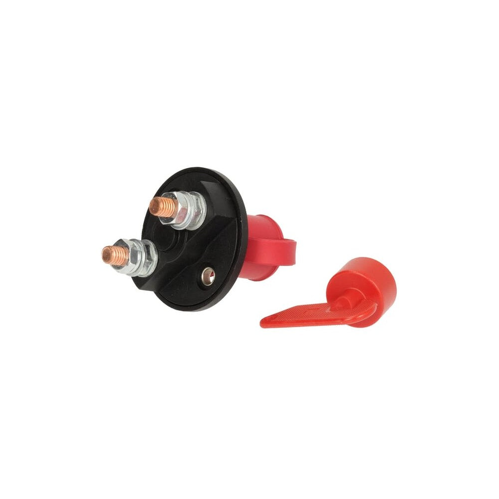 Batteribryter rund, svart, M8, 12/24V, 150A/500A (5 sek), IP40