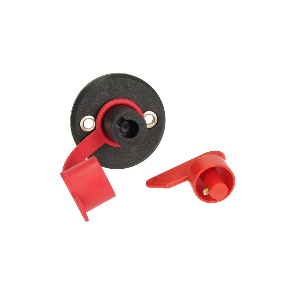 Batteribryter rund, svart, M8, 12/24V, 150A/500A (5 sek), IP40