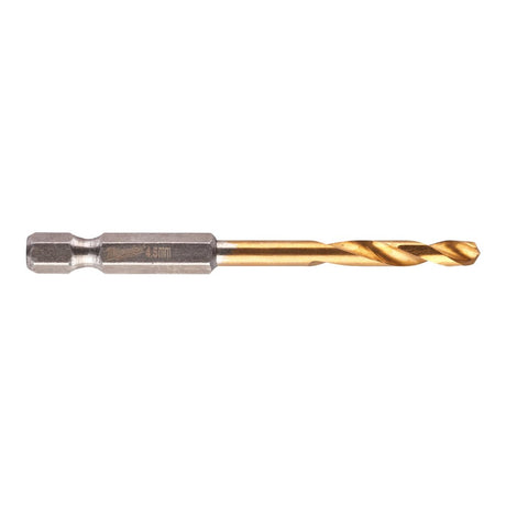 Milwaukee SHOCKWAVE Red Hex HSS-G TiN metallbor 4,5 mm
