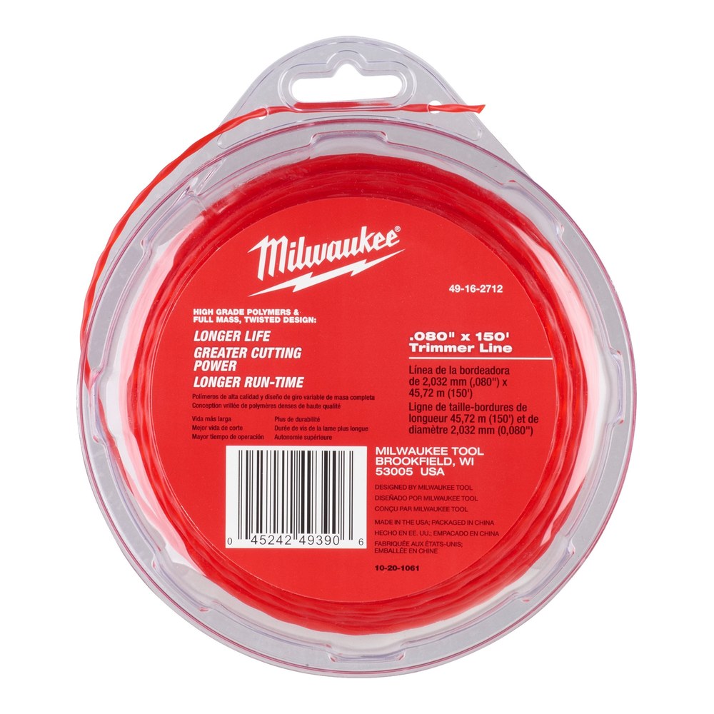 Milwaukee trimmertråd 2,4 mm x 45 m