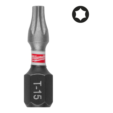 Milwaukee SHOCKWAVE skrubits TX15 x 25 mm (25 stk)