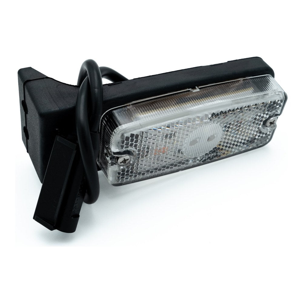 Tysse LUC-Led markeringslykt, hvit med gummiarm 12V