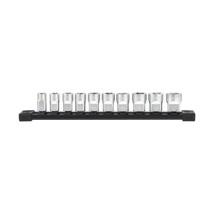 3/8" Pipesett Krom 10-19mm 10-delers