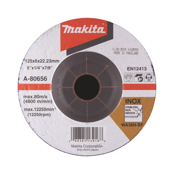 SLIPESKIVE RUSTFRITT METALL (INOX) 125X6,0MM A-80656 STK