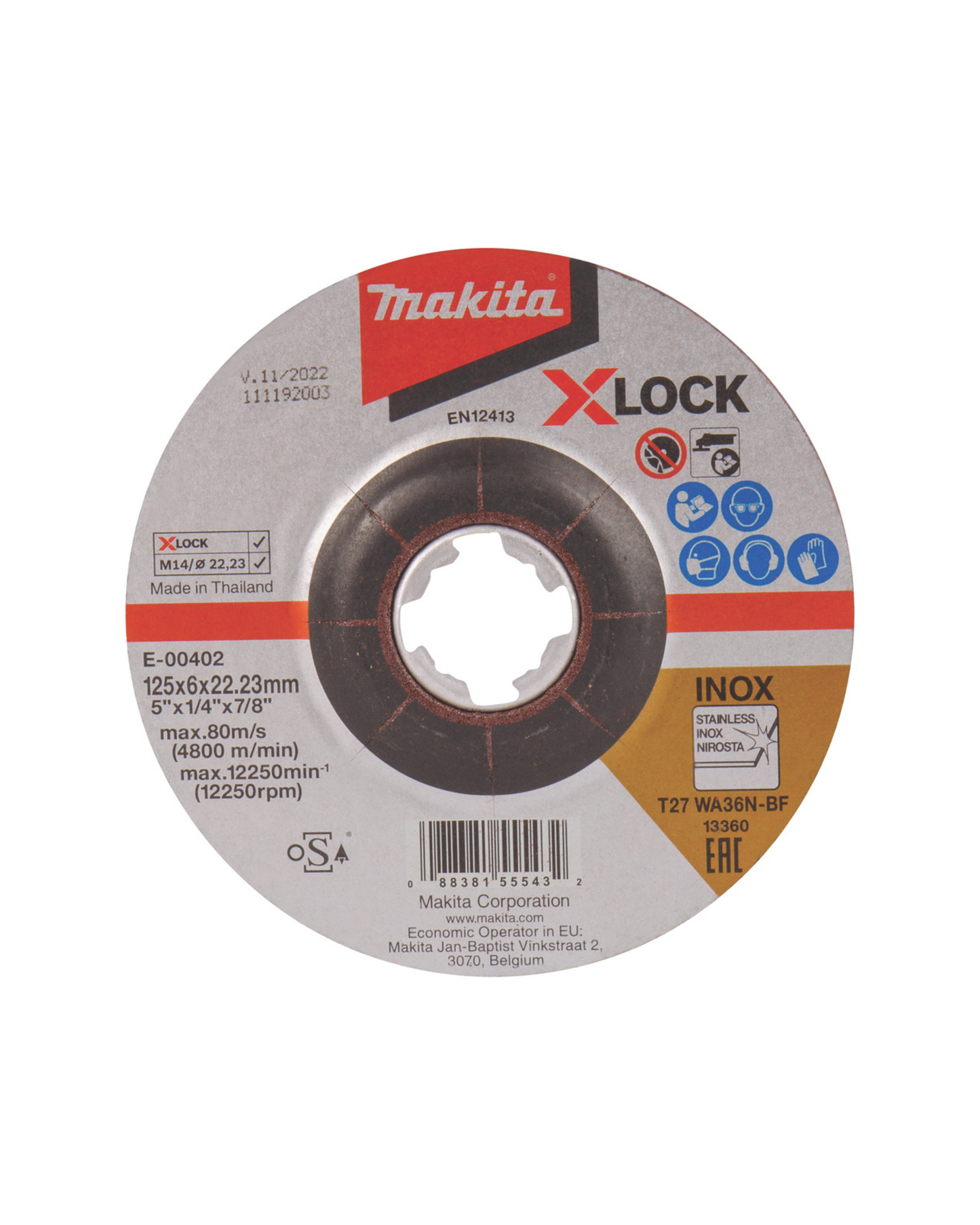 SLIPESKIVE 125X6 X-LockE-00402 STK.